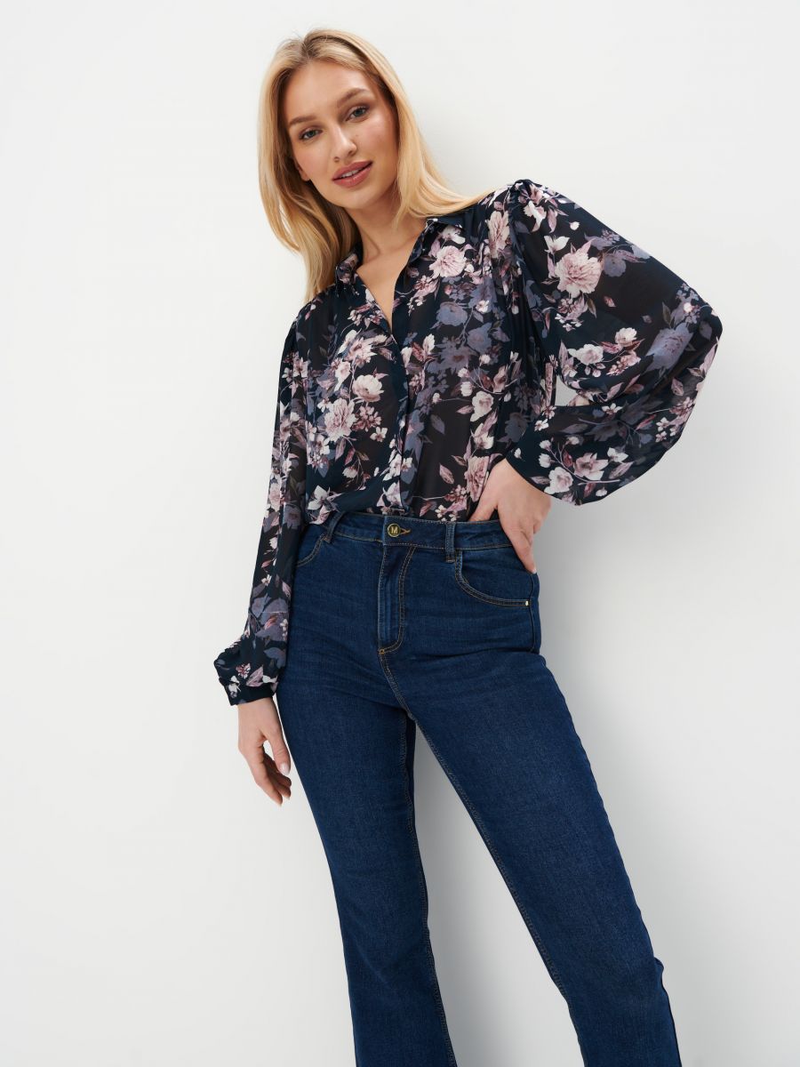 Cămașă cu imprimeu floral culoare Bleu marin MOHITO 3782Z 95P