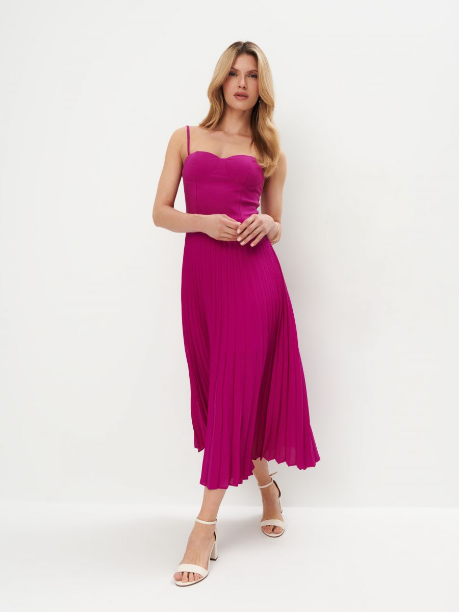 Rochie Midi Culoare Roz Intens Mohito Ae X