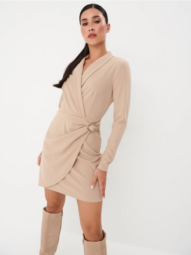 Rochie Mini Cu Fason De Sacou Culoare Beige Mohito X X