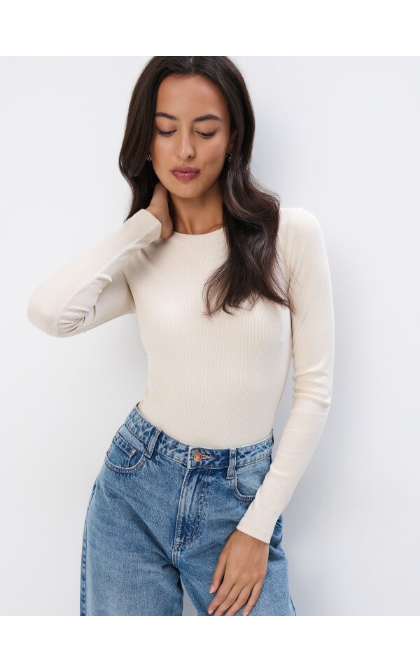 Body De Manga Larga Color Nude Mohito Ab X