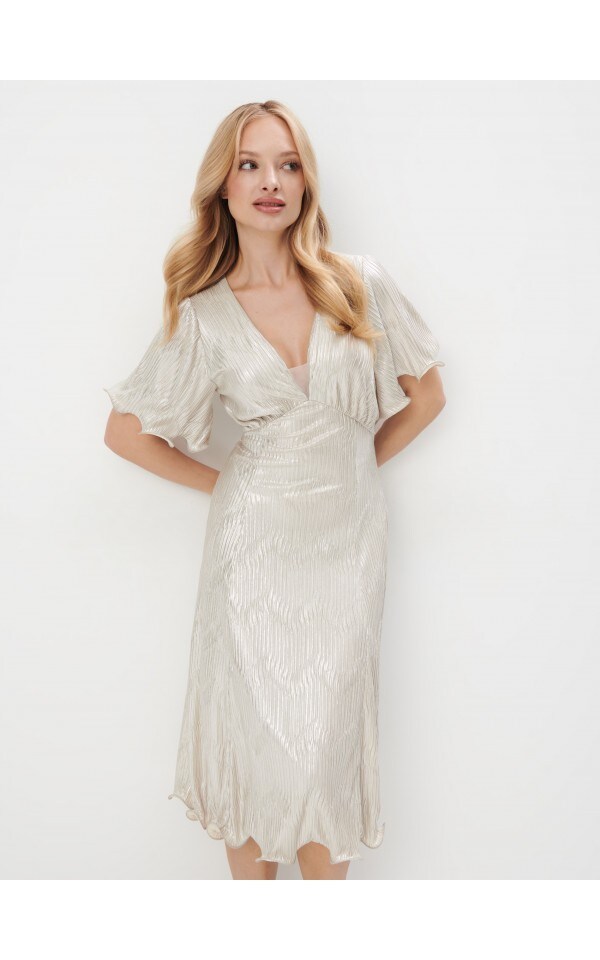 Midikleid Mit Kurzen Rmeln Farbe Nude Mohito Bw X