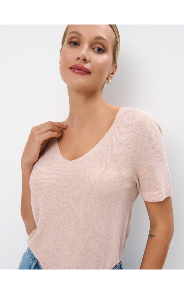 Bluza S Ukrasnim Metalik Nitima Boja Nude Mohito U L