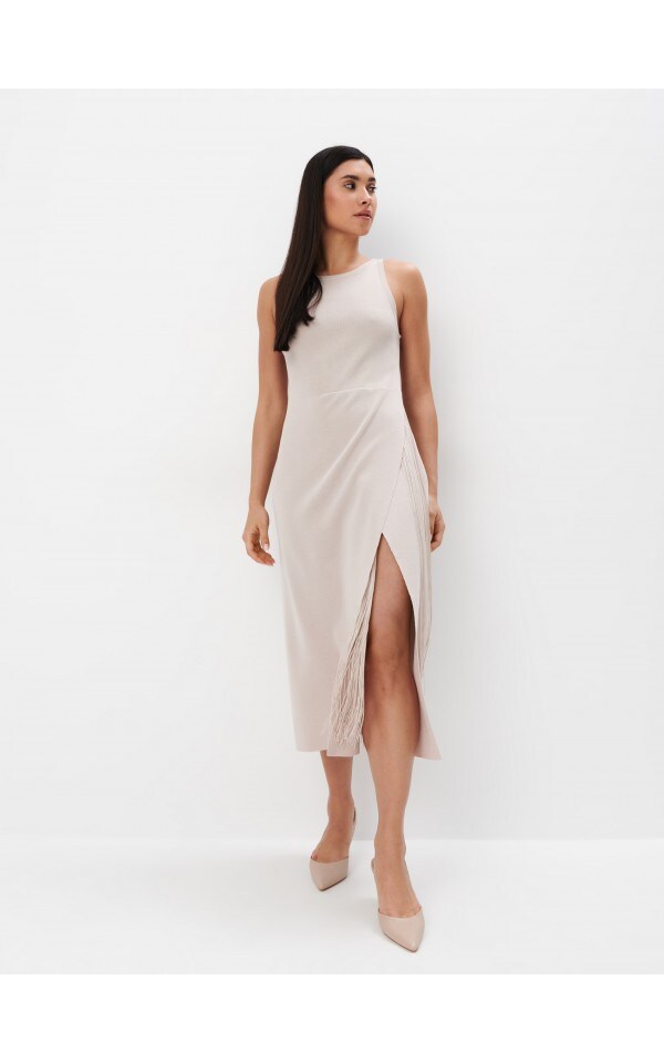 Midikleid Mit Schlitz Farbe Nude Mohito Af X