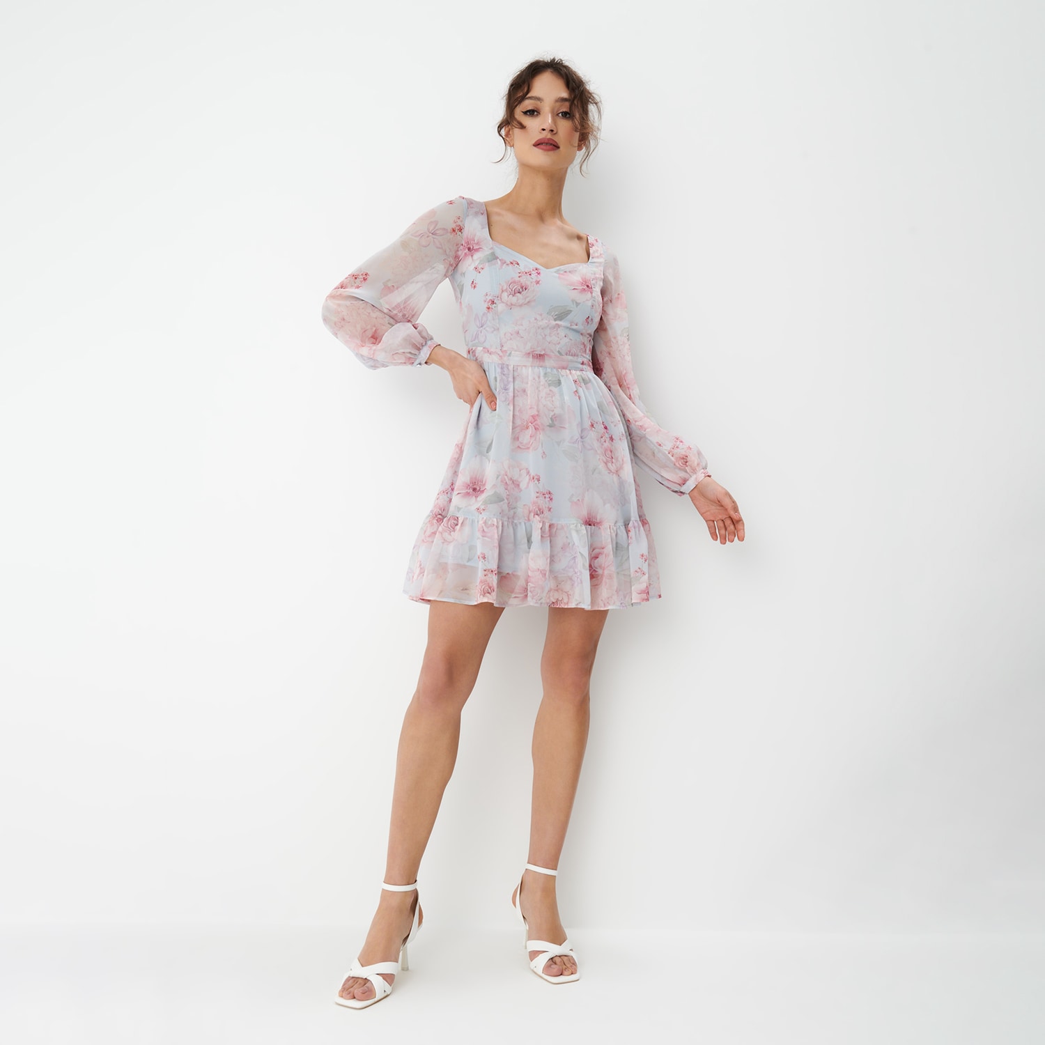 Mohito - rochie mini cu decolteu tip inimă - turcoaz