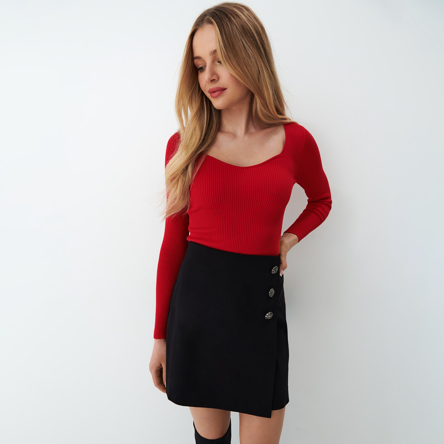 E-shop Prúžkovaný sveter - Červená
