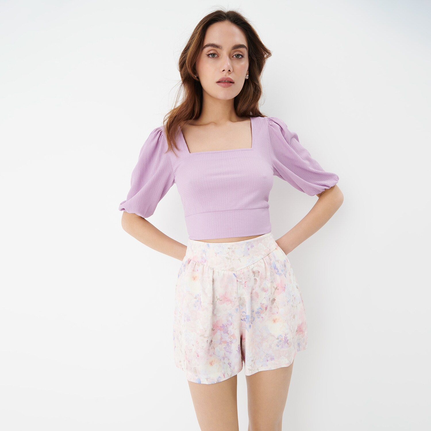 Mohito – Bluză scurtă cu închidere cu fundă în spate – Violet All > blouses 2023-09-25