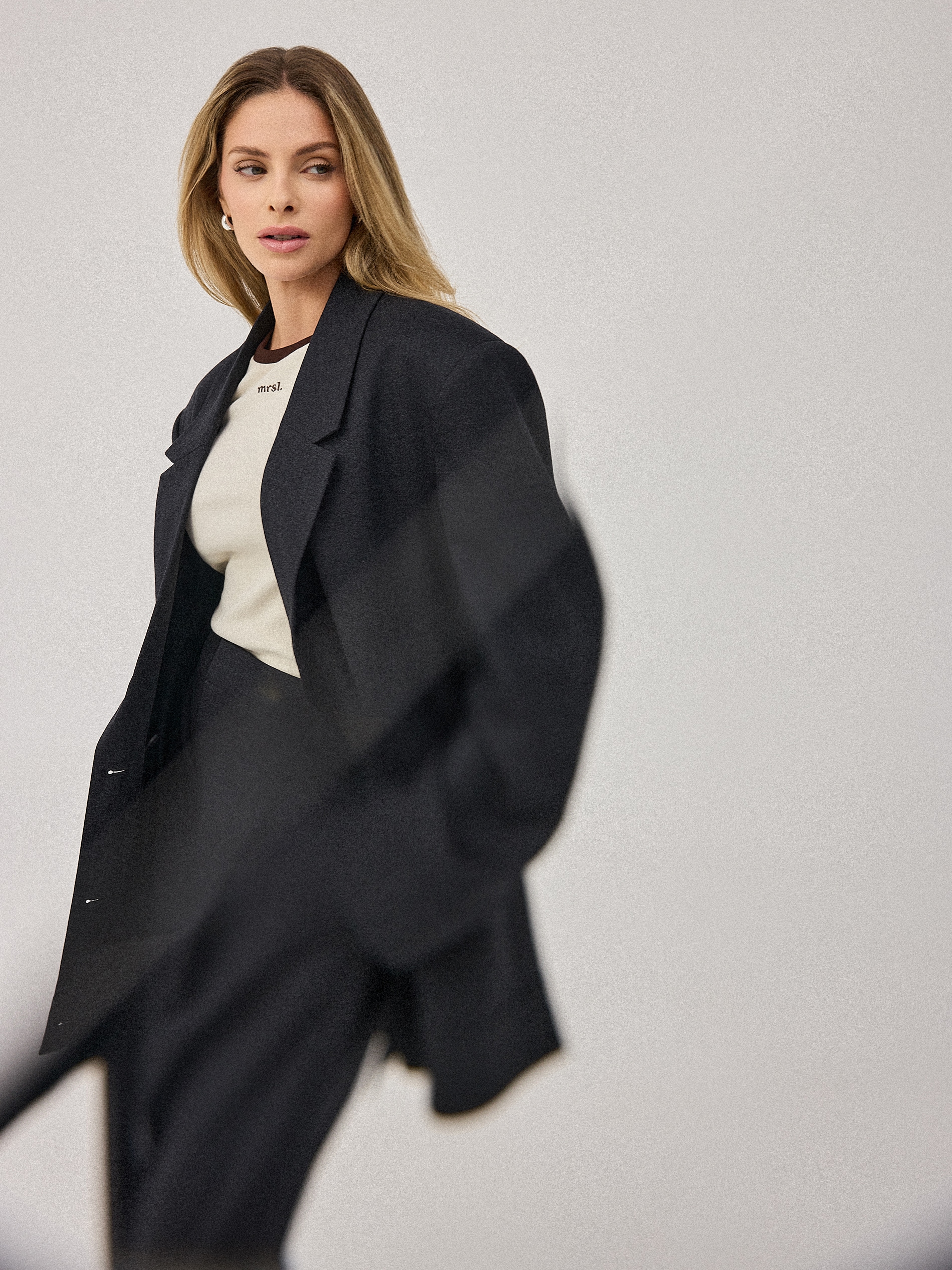 Marynarka oversize z dodatkiem wełny - szary - MOHITO - original1