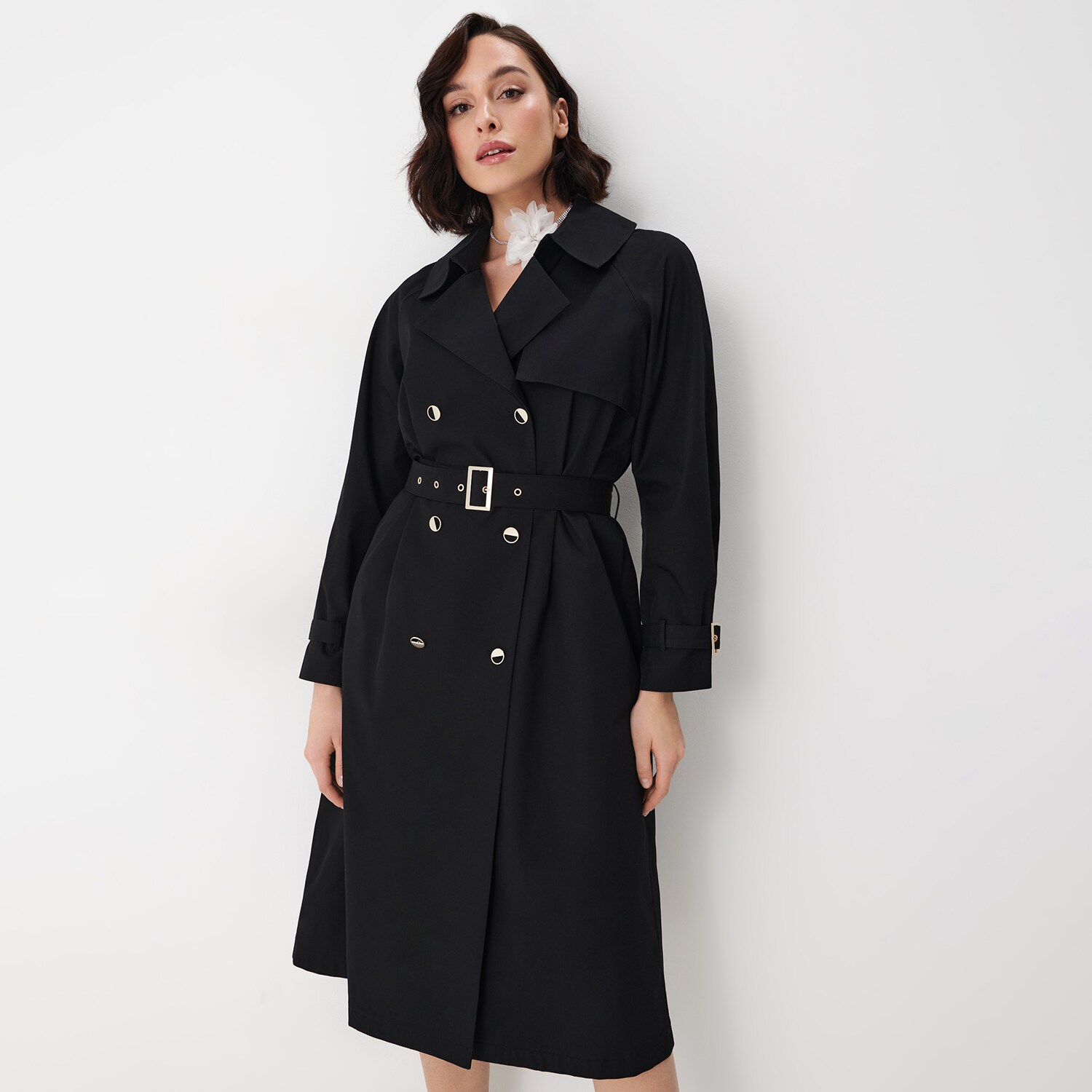 Mohito – Trench elegant cu curea – Negru All > outerwear > spring jackets 2023-10-04