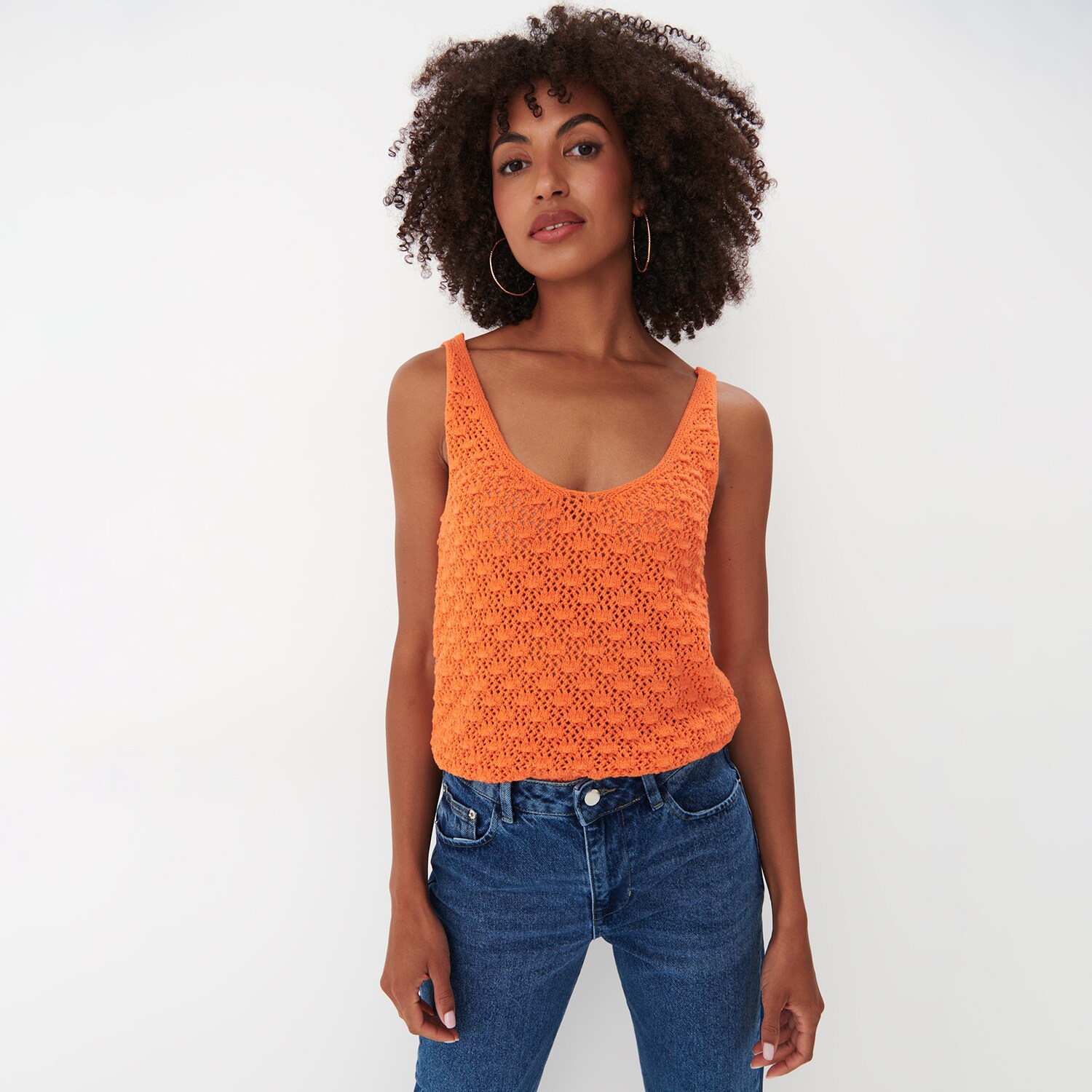 Mohito - top din tricot gros - oranj