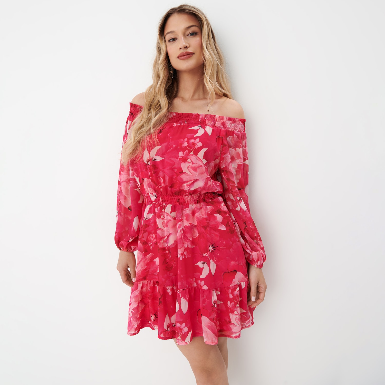 Mohito - rochie mini cu imprimeu floral - roșu