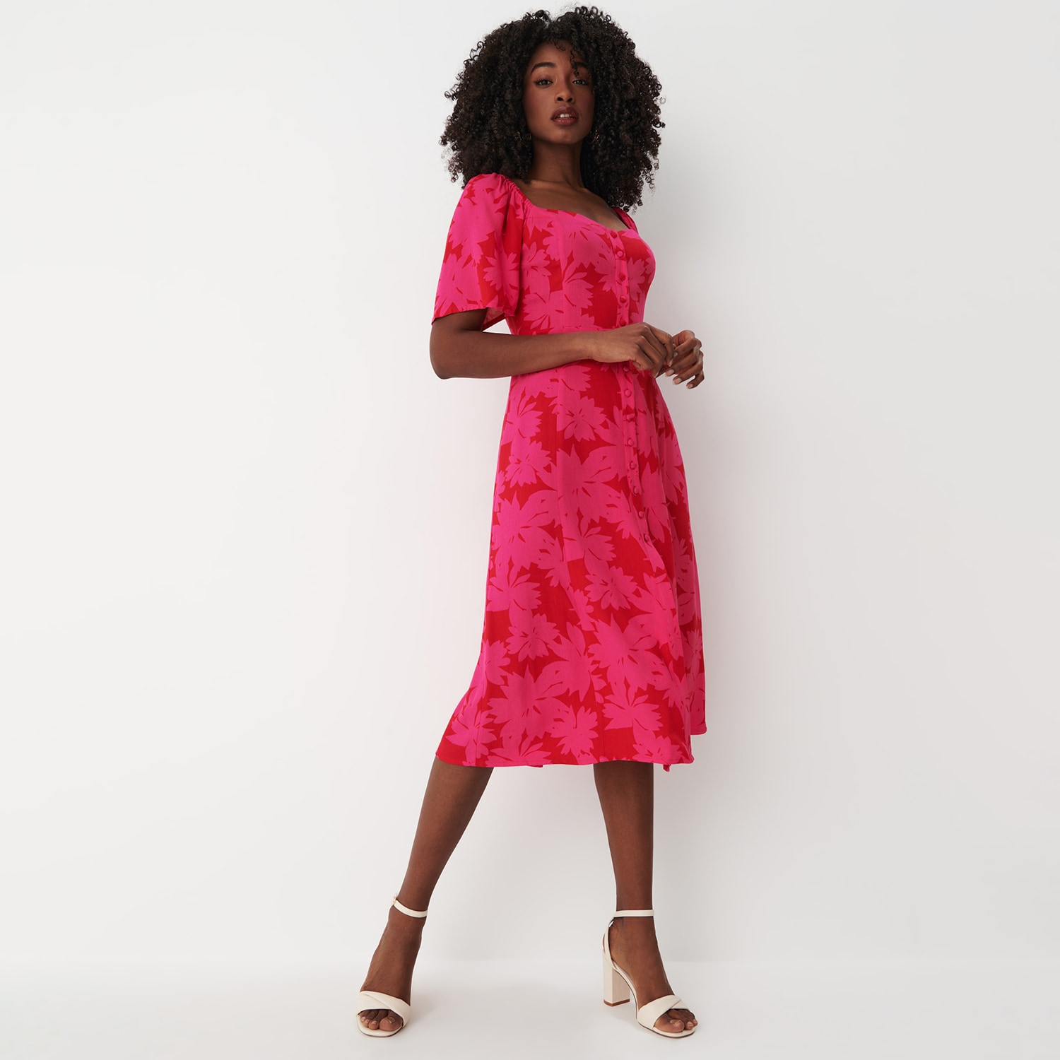Mohito - rochie midi cu model - roșu