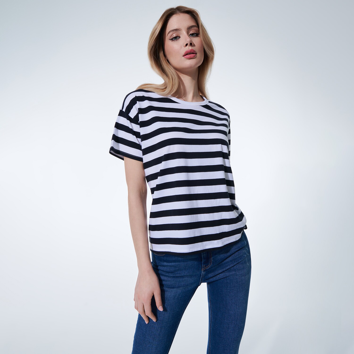 Mohito - tricou cu dungi - negru