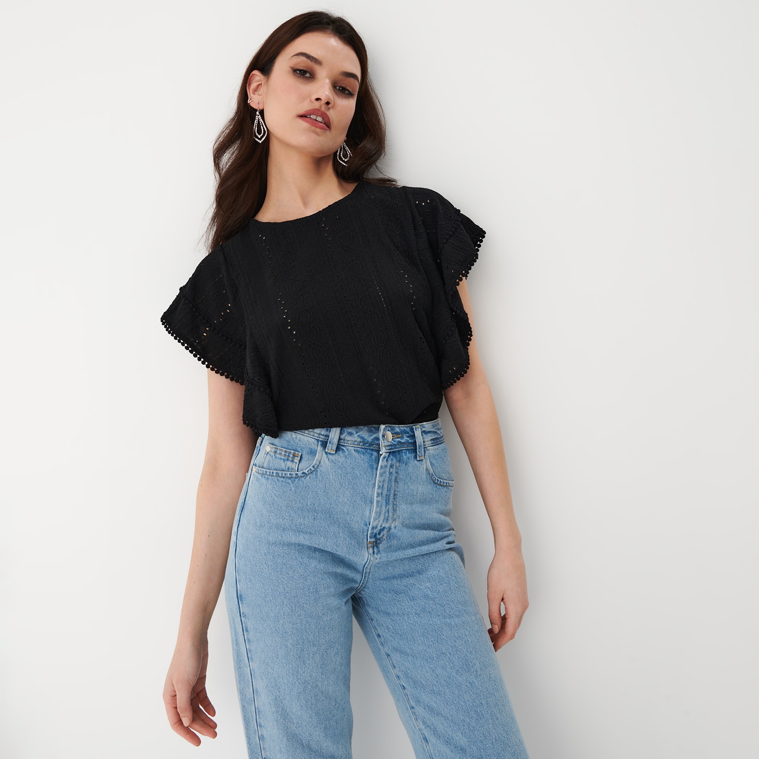 Mohito - bluză cu model dantelat - negru