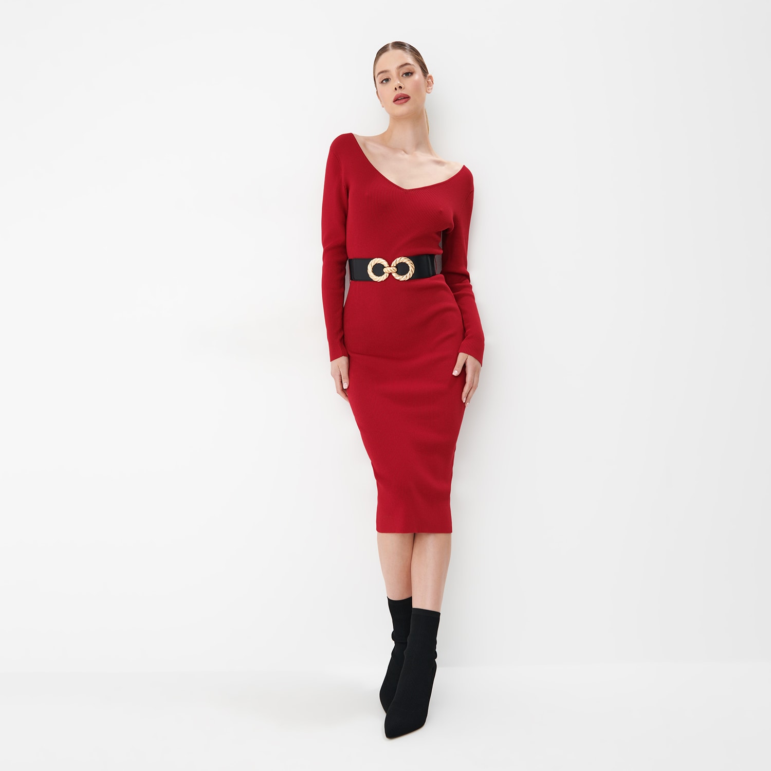 E-shop Červené midi šaty - Červená