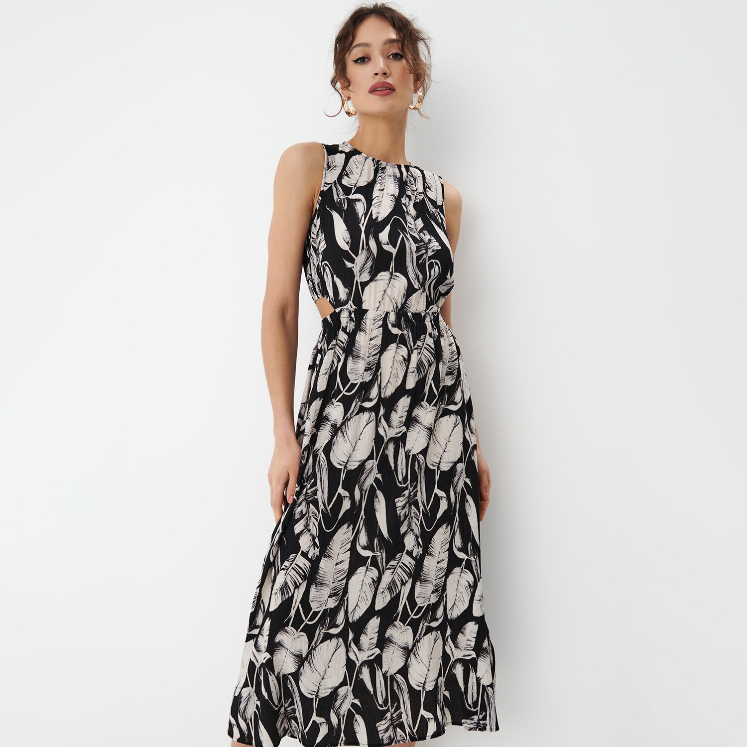 Mohito - rochie midi cu pene - negru