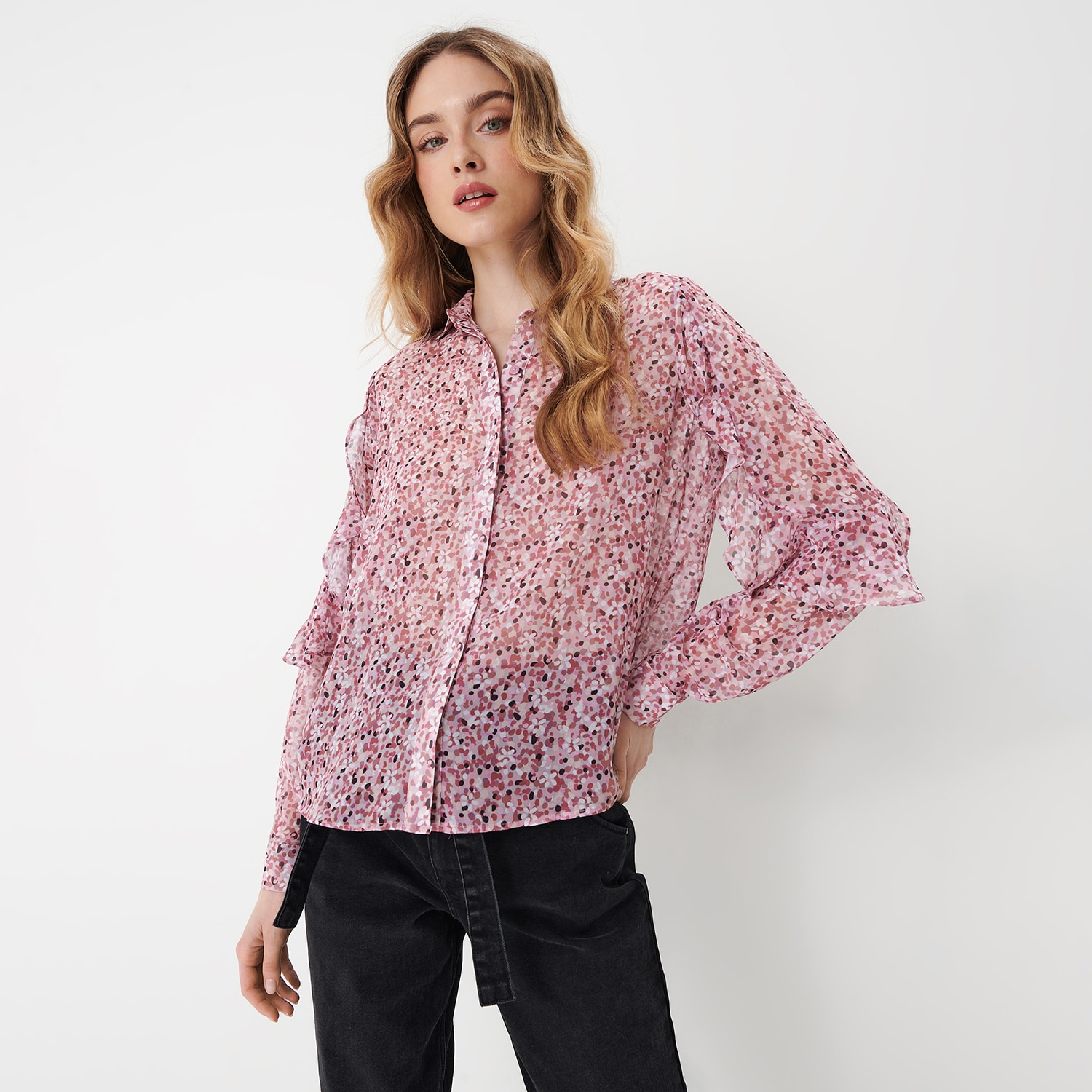E-shop Vzorovaná košeľa - Ružová