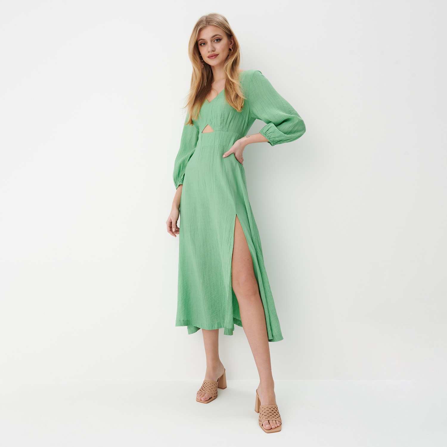 Mohito - rochie midi cu despicătură - turcoaz