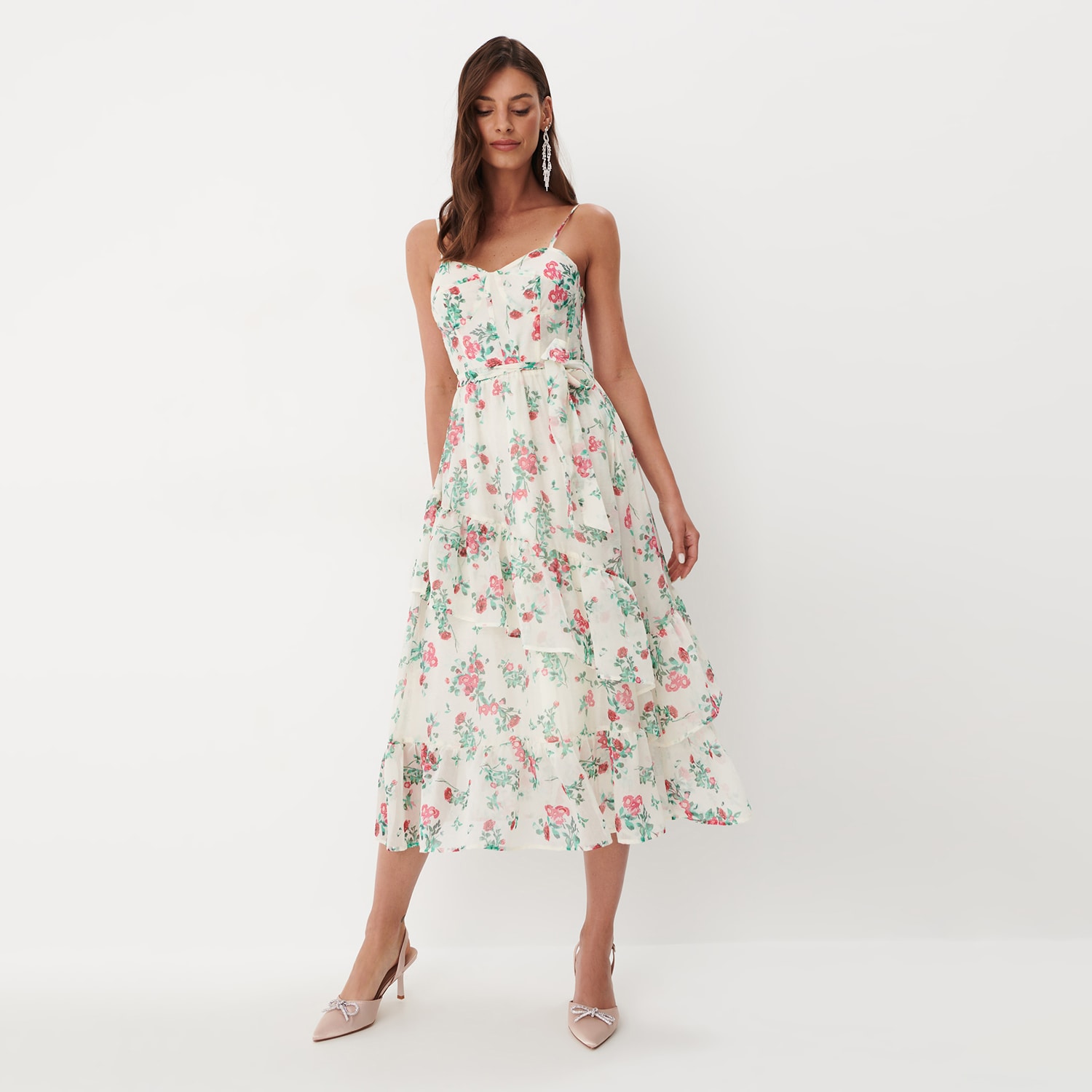 Mohito - Rochie midi cu cordon in talie - Ivory image4