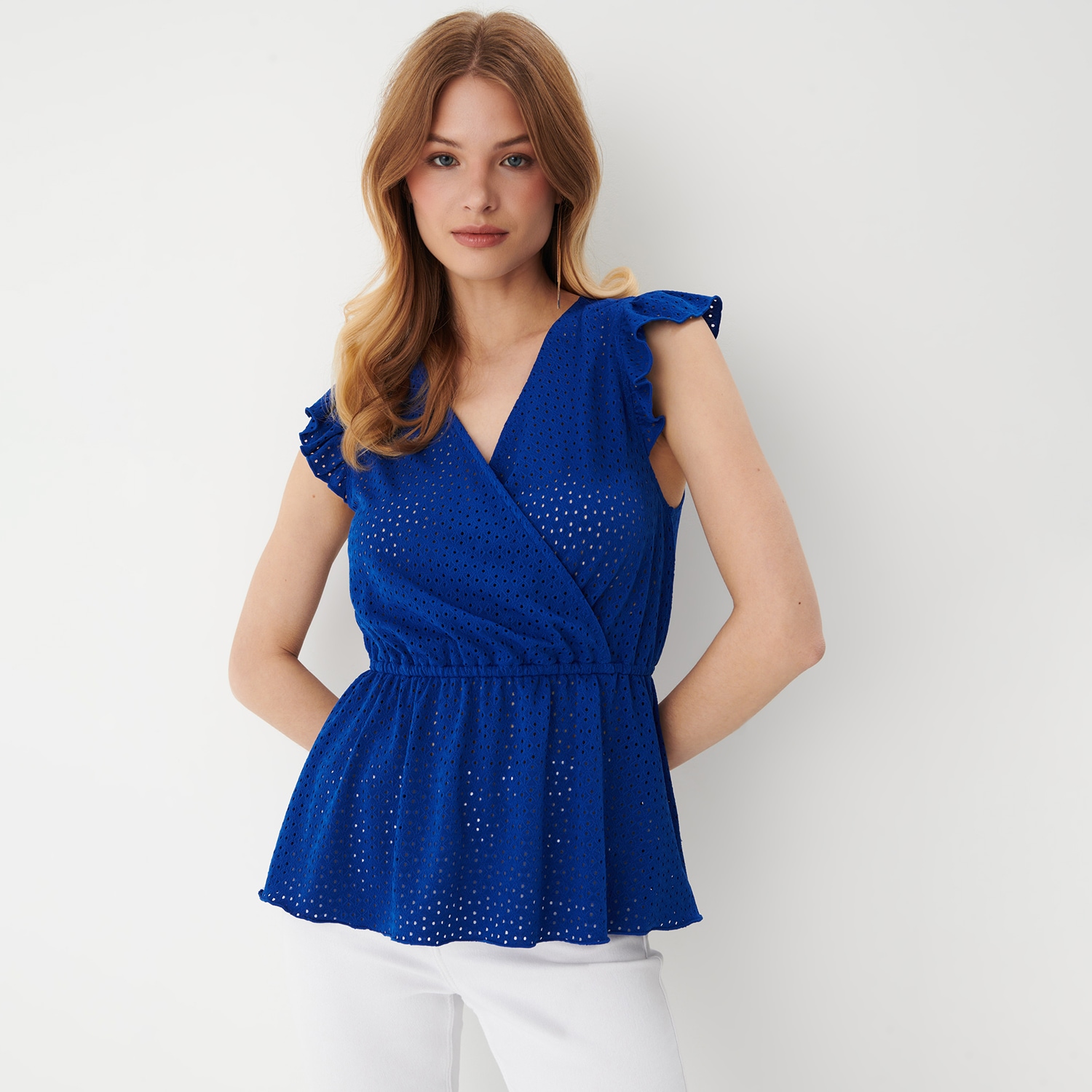 Mohito - bluză cu volane decorative - bleumarin