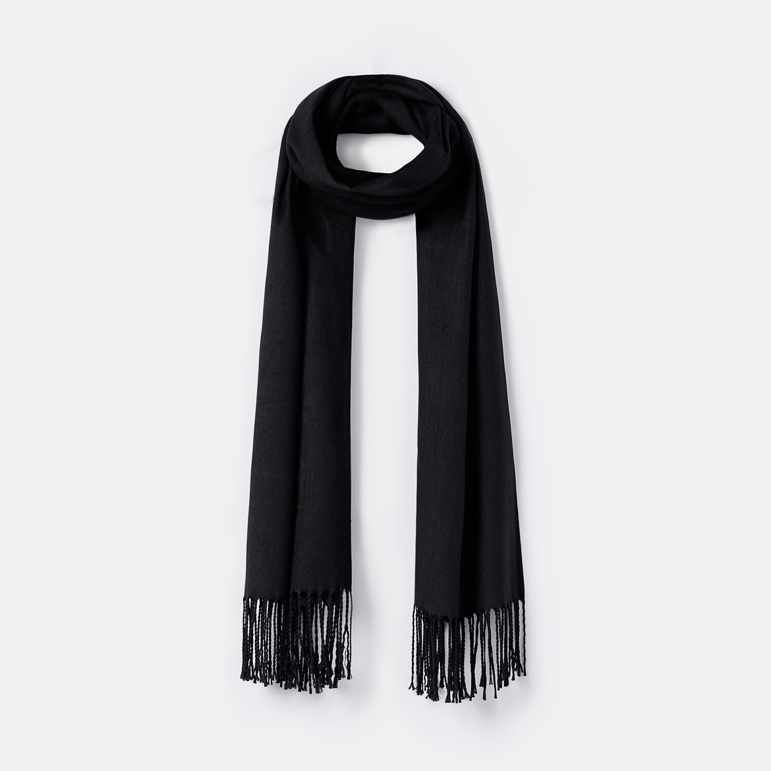 Mohito – Fular uni, cu franjuri – Negru Accessories > scarves 2023-09-24