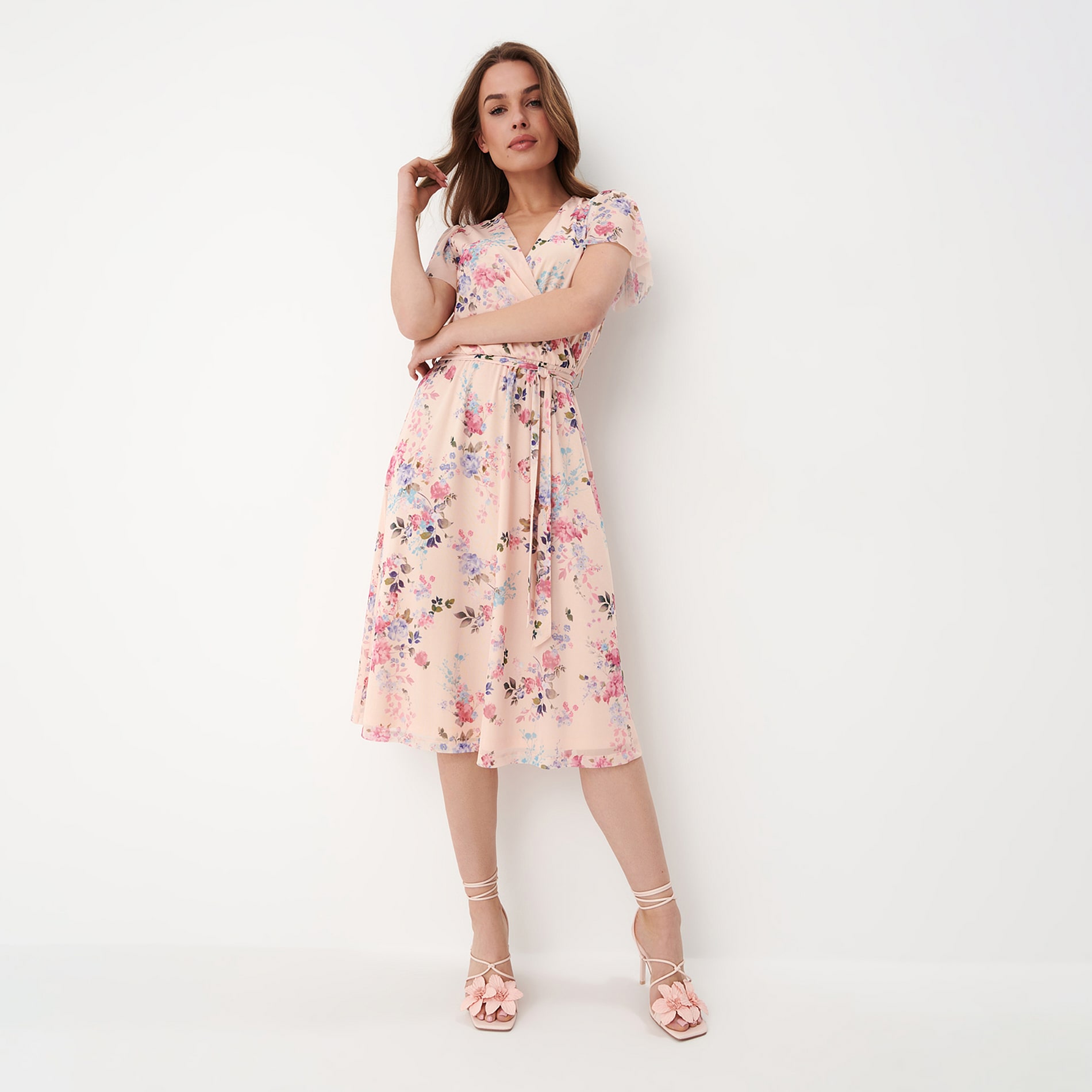 Mohito - rochie midi cu imprimeu floral - ivory