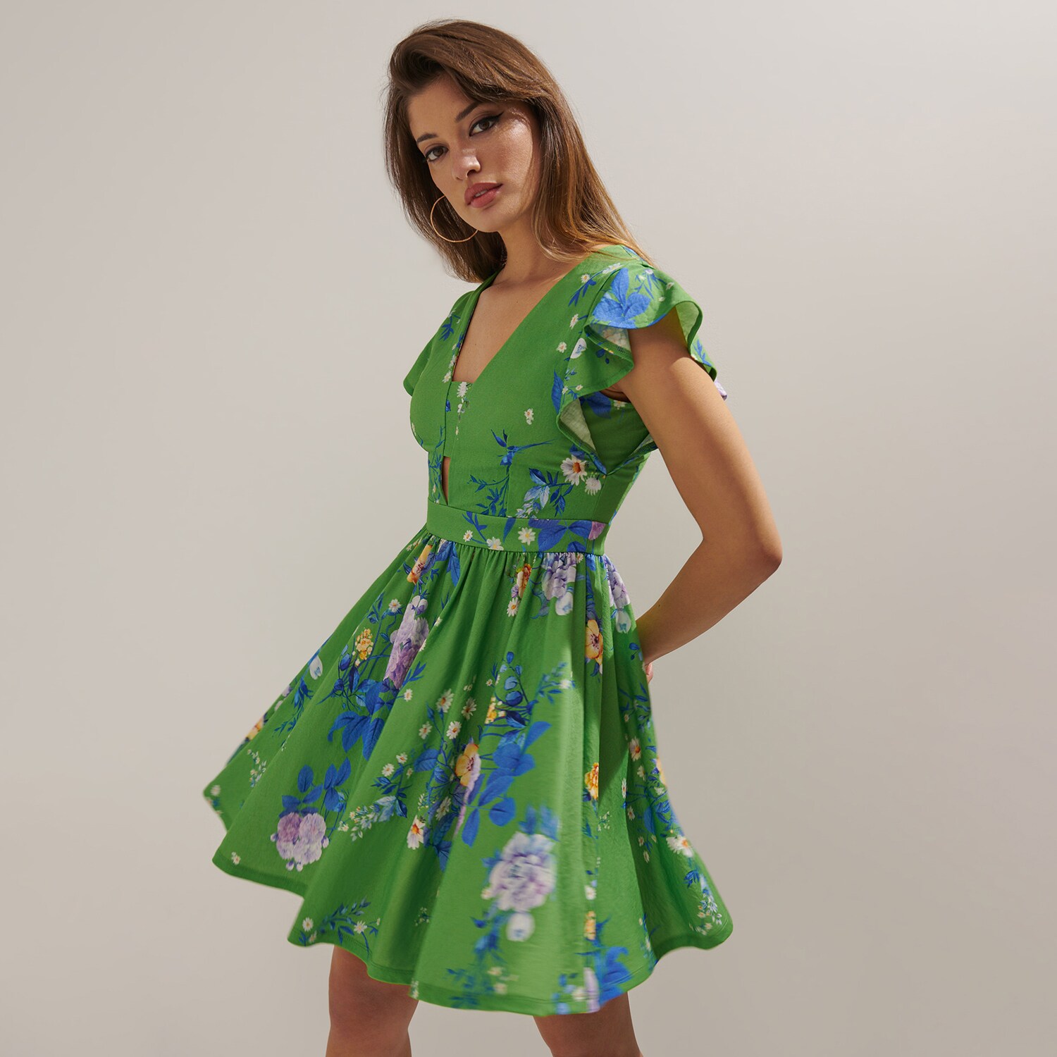 Mohito – Rochie mini verde în flori – Verde All > dresses > floral dresses 2023-10-04