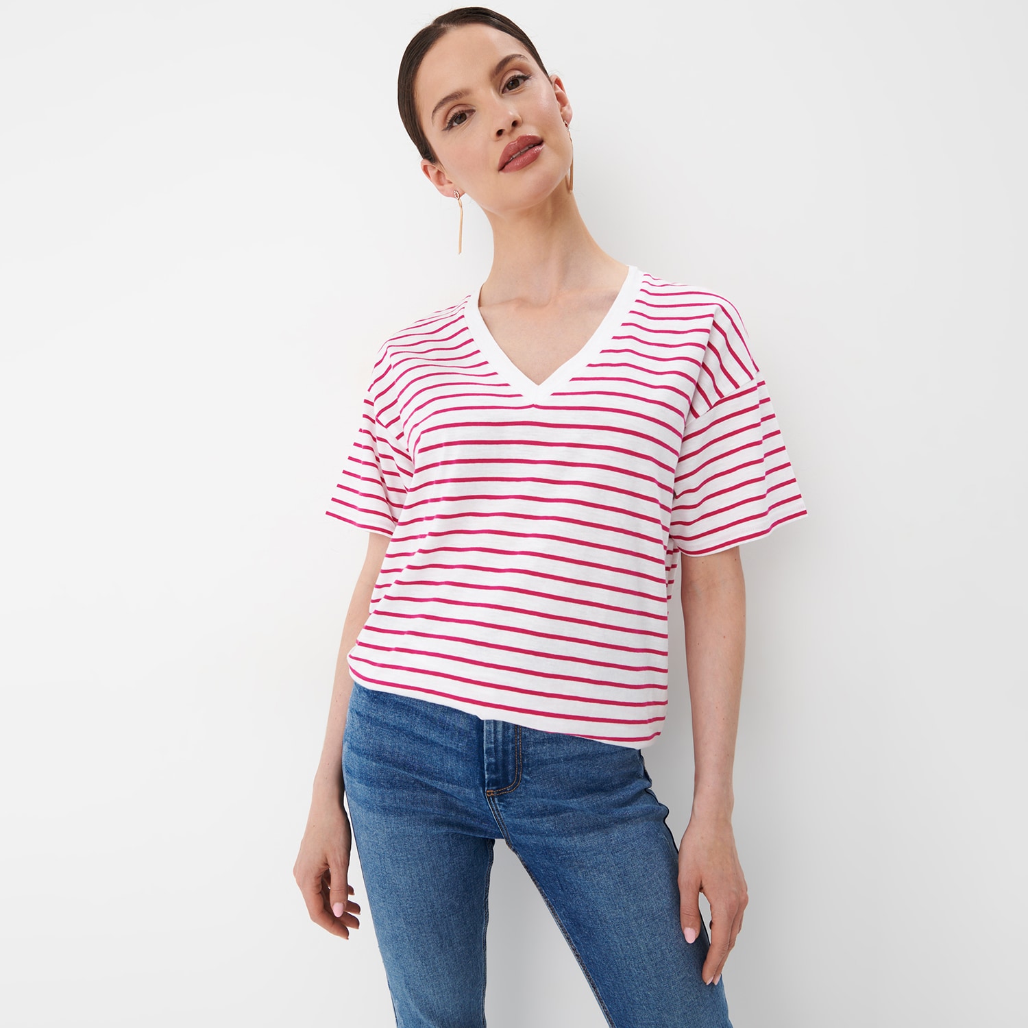Mohito - tricou cu dungi - roz