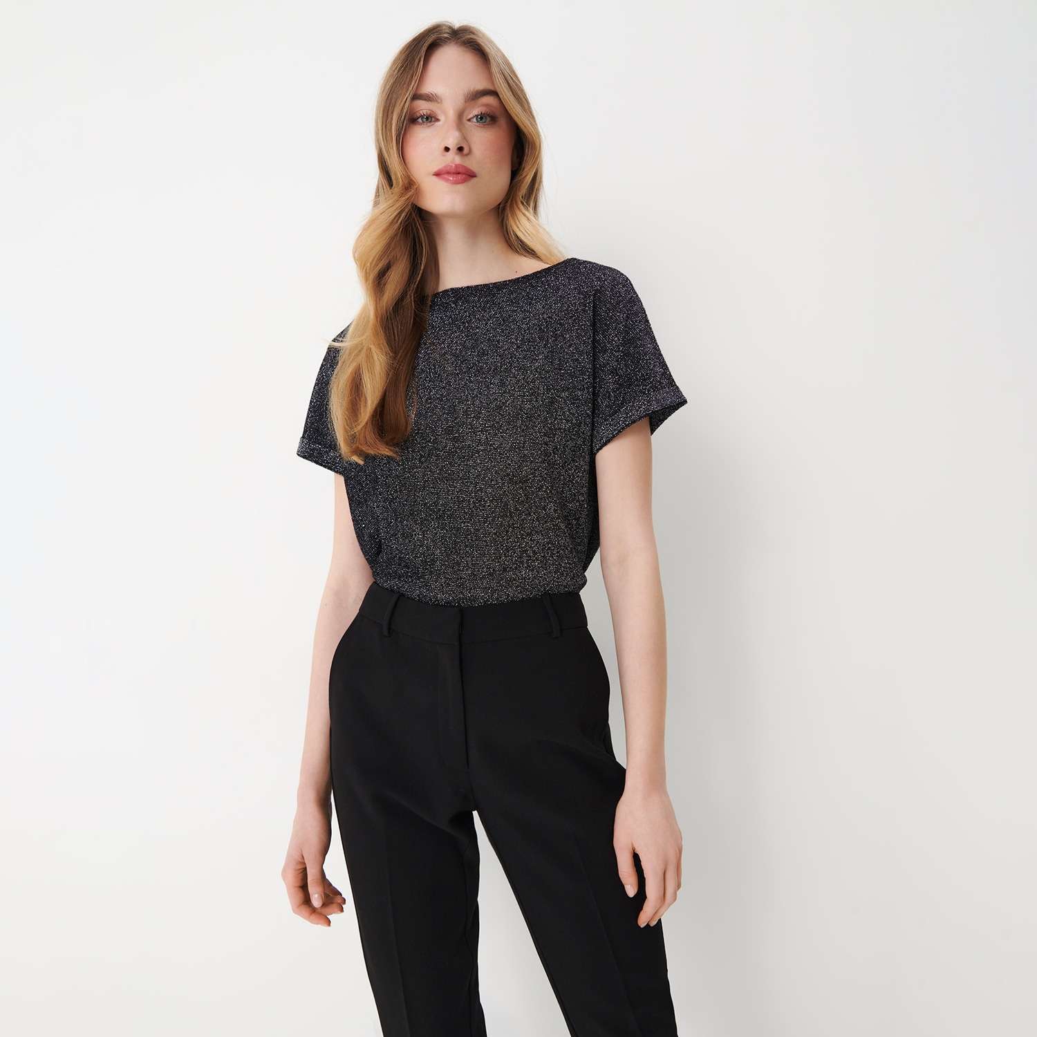 Mohito – Bluză cu fir strălucitor – Negru All > blouses 2023-10-04