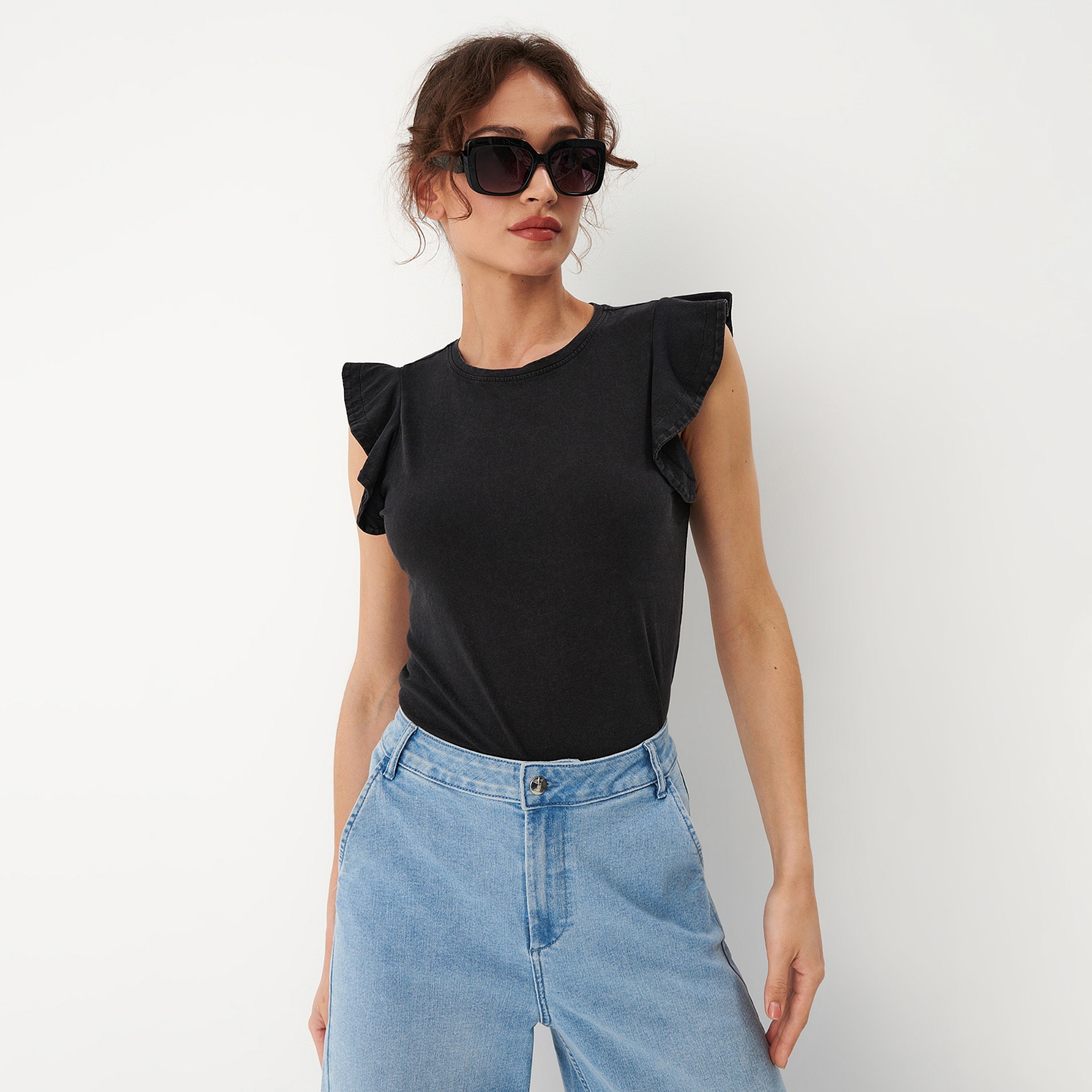 Mohito - tricou cu volane - gri