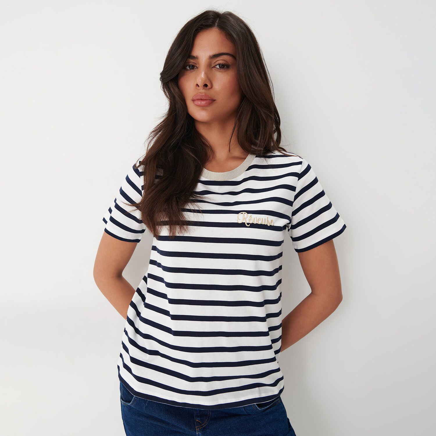 Mohito - tricou cu dungi - bleumarin