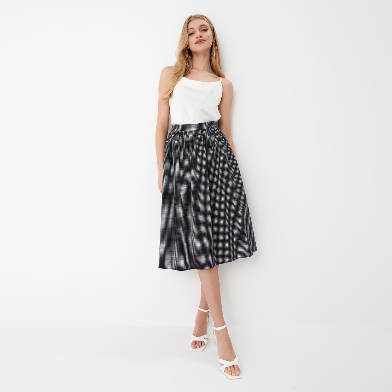 Mohito – Fustă midi din bumbac, cu model – Negru All > skirts 2023-10-04