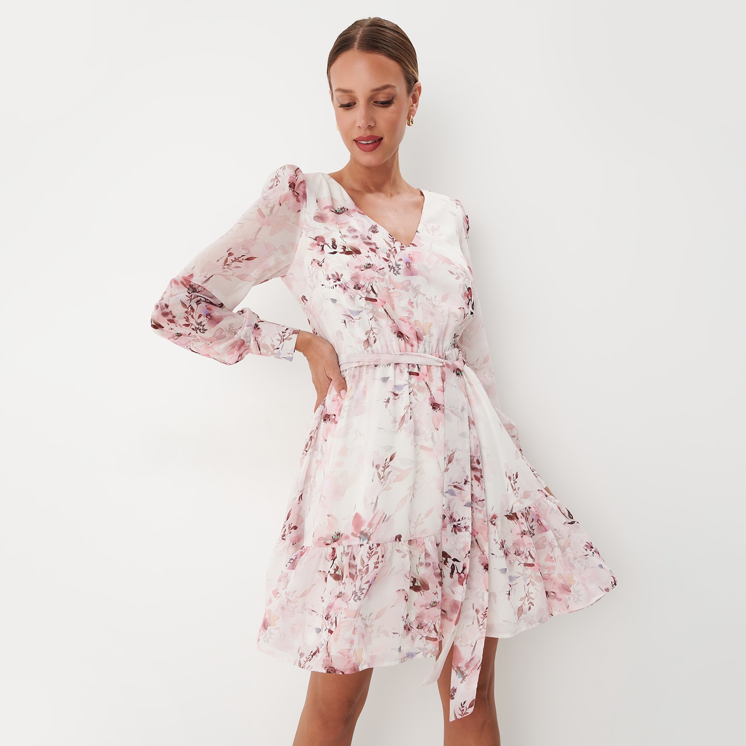 Levně Mohito - Mini šaty s květinovým vzorem - Růžová