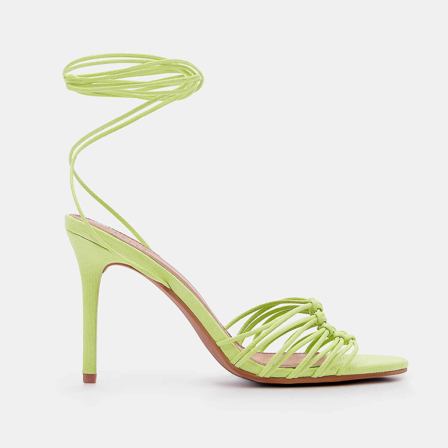 E-shop Šnurovacie sandále na vysokom podpätku - Zelená