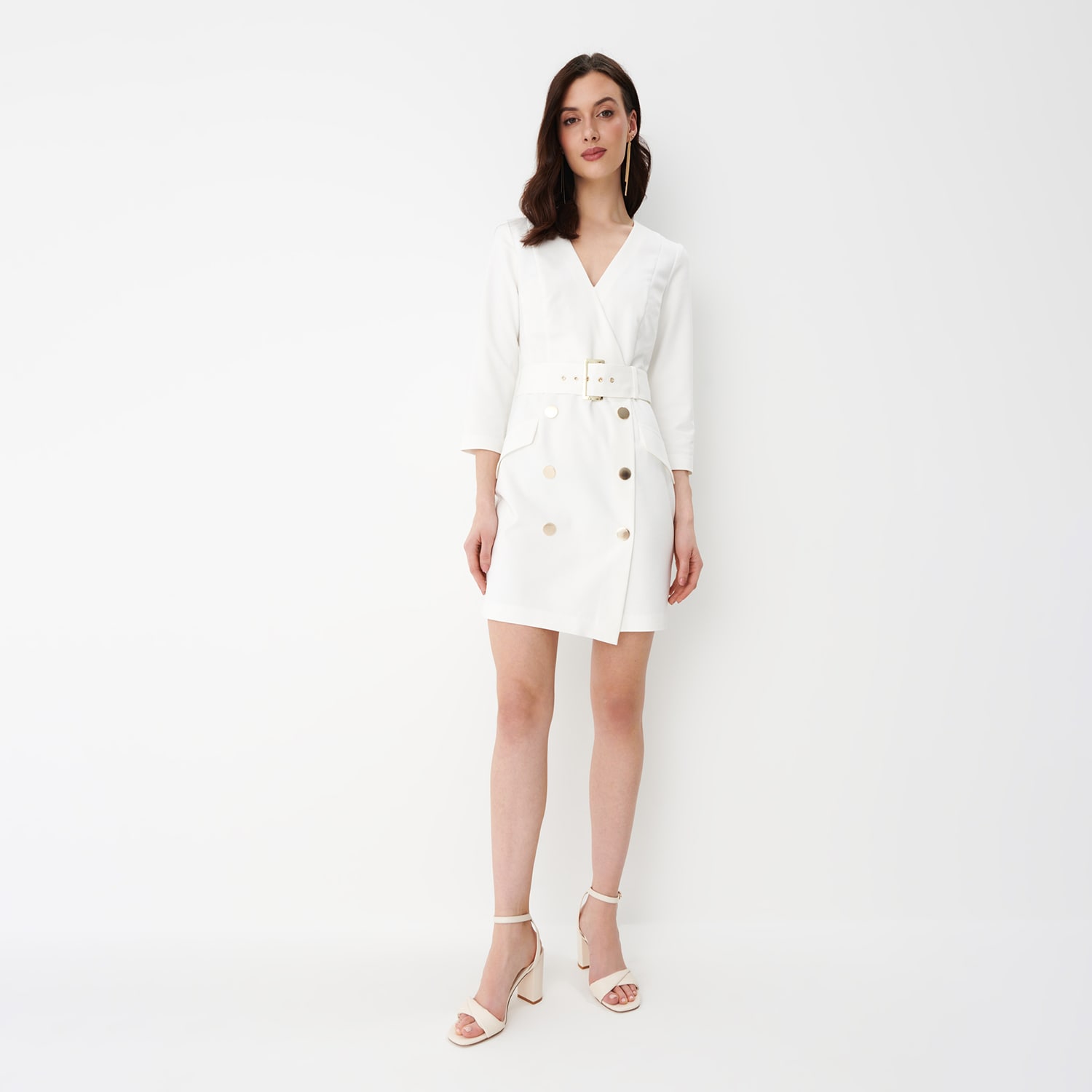 Mohito - rochie mini cu fason de sacou - alb