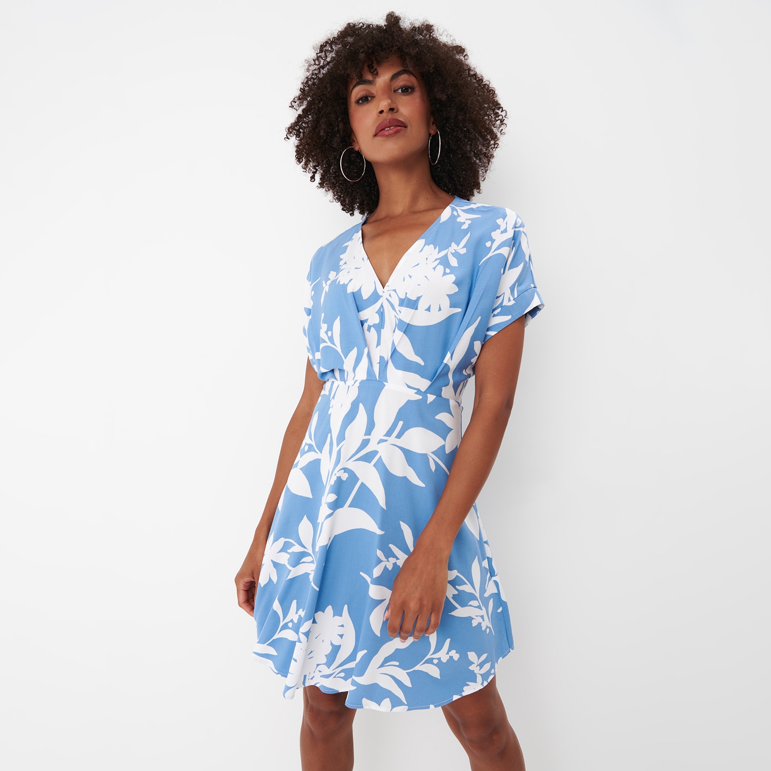 Mohito - rochie cu mâneci stil chimono - albastru