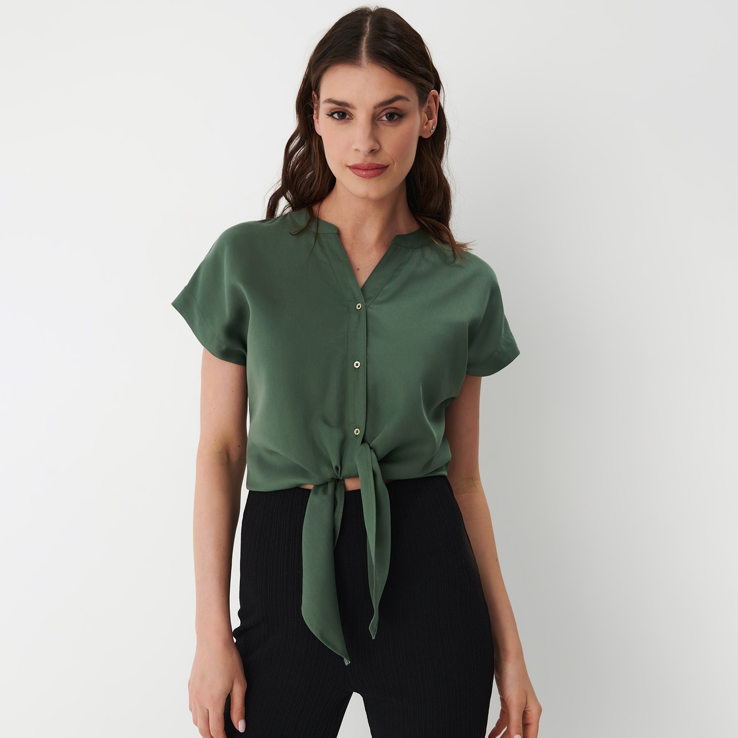 Mohito - bluză verde cu croială kimono - kaki
