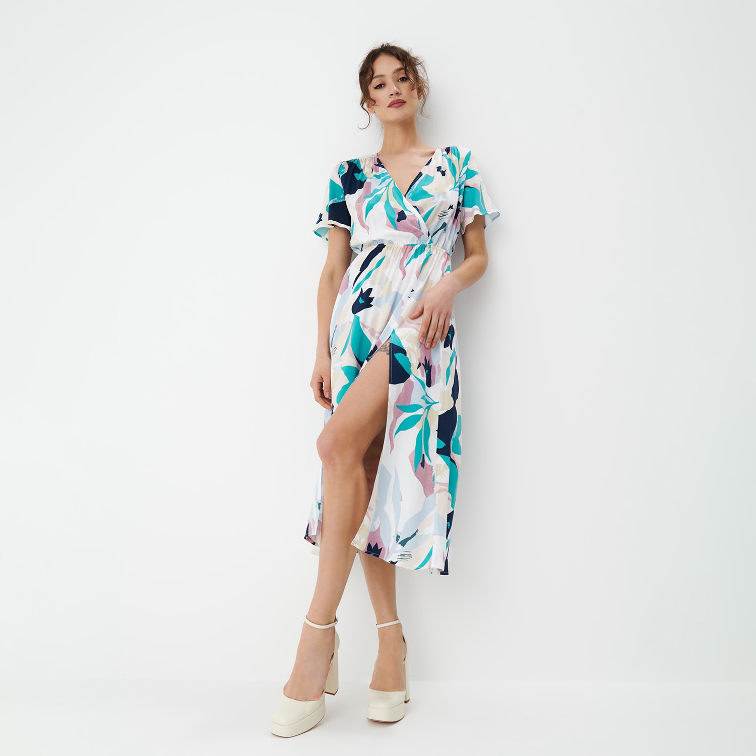 Mohito - rochie midi tip plic cu decupaj - multicolor