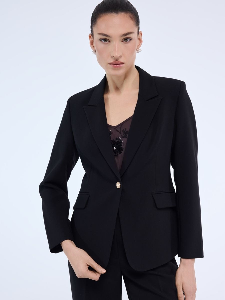 Marynarka z ozdobnym guzikiem - czarny - MOHITO