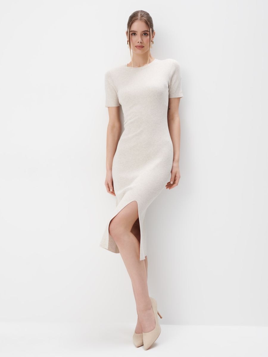 Midikleid creme Clearance