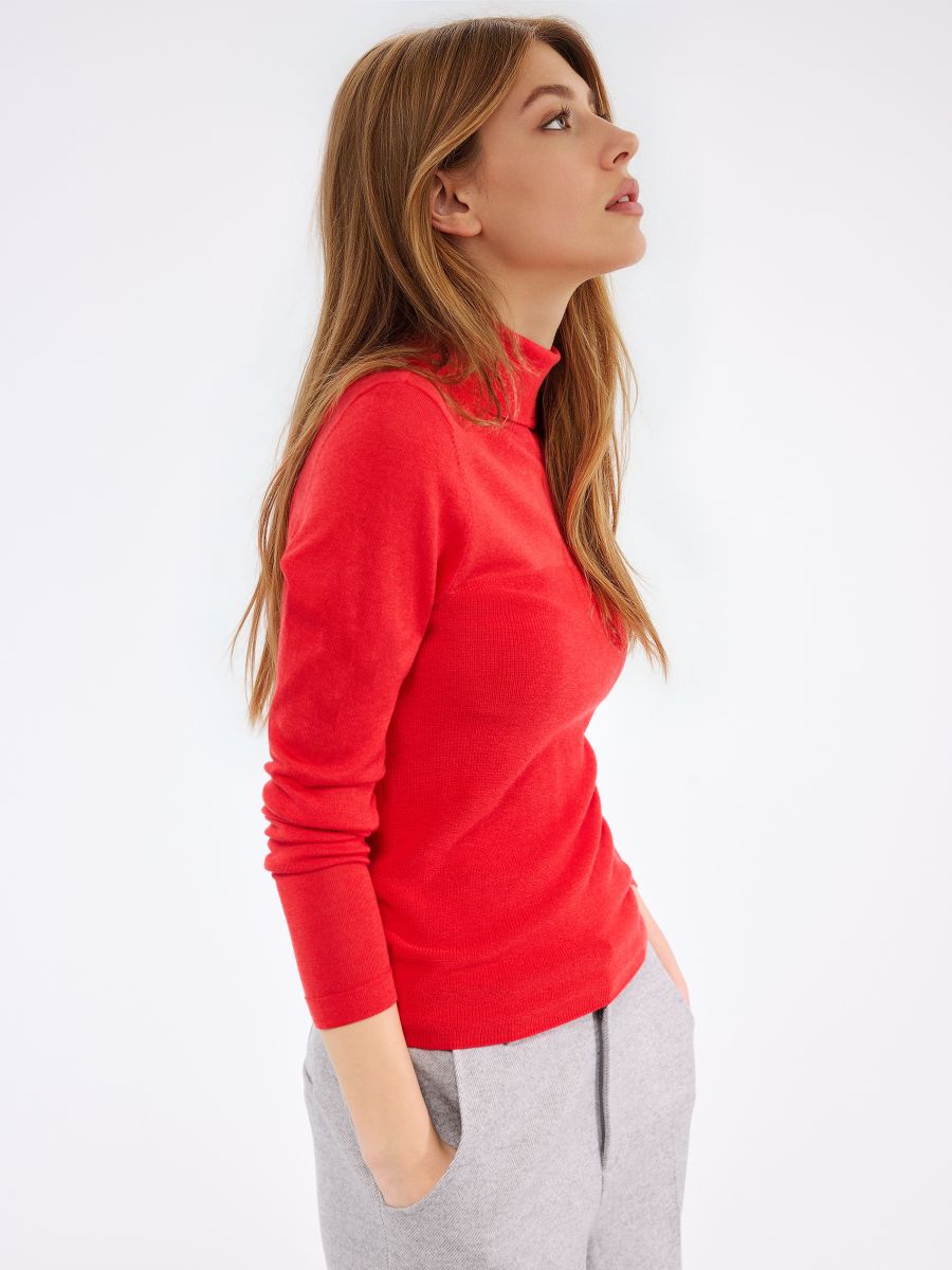 Czerwony golf z bawełny i lyocellu Czerwony golf z bawełny i lyocellu - czerwony - MOHITO