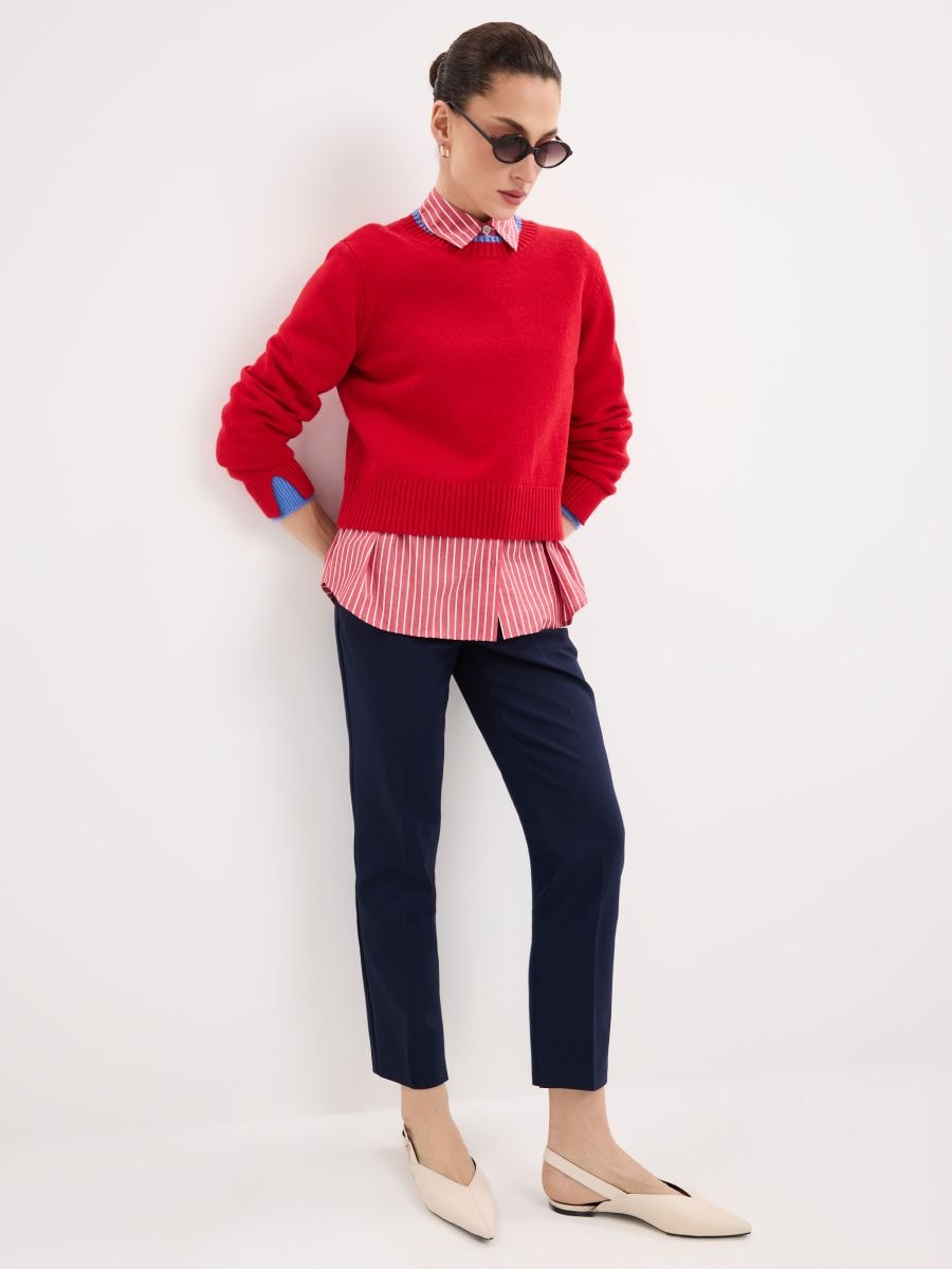 Pulover cu adaos de lână - Roșu - MOHITO