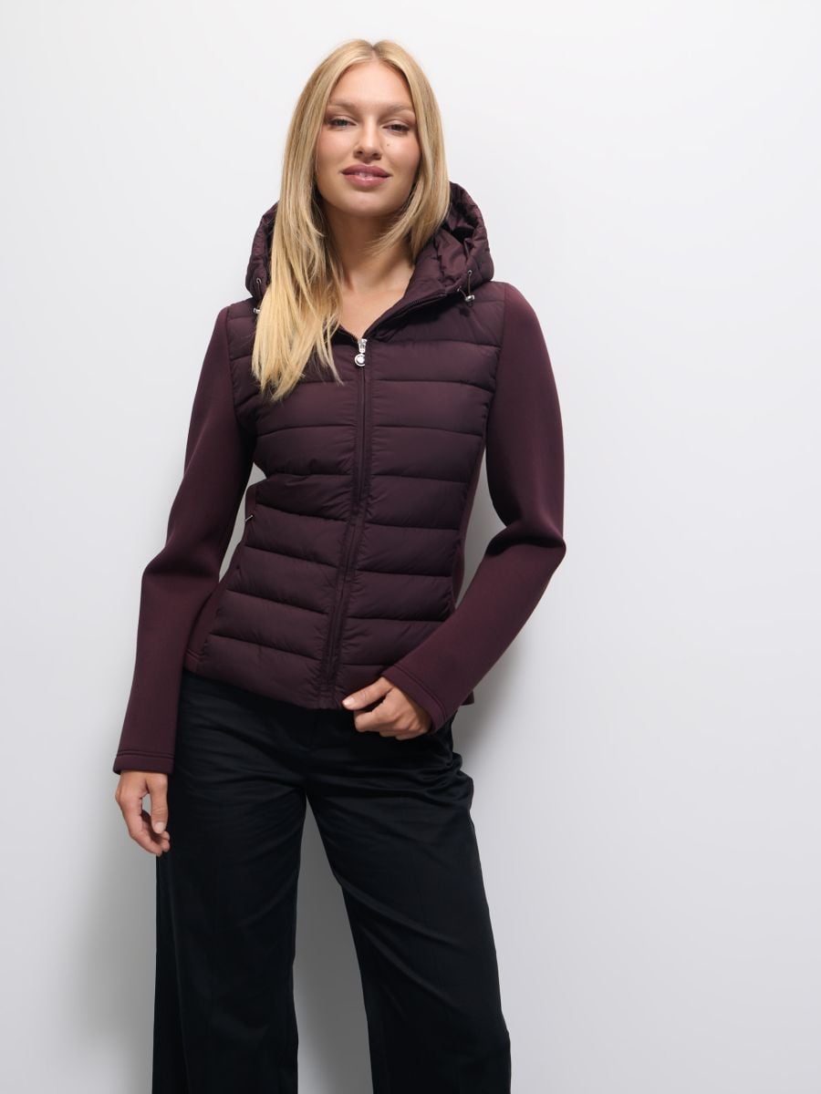 Pikowana kurtka - mahoń - MOHITO