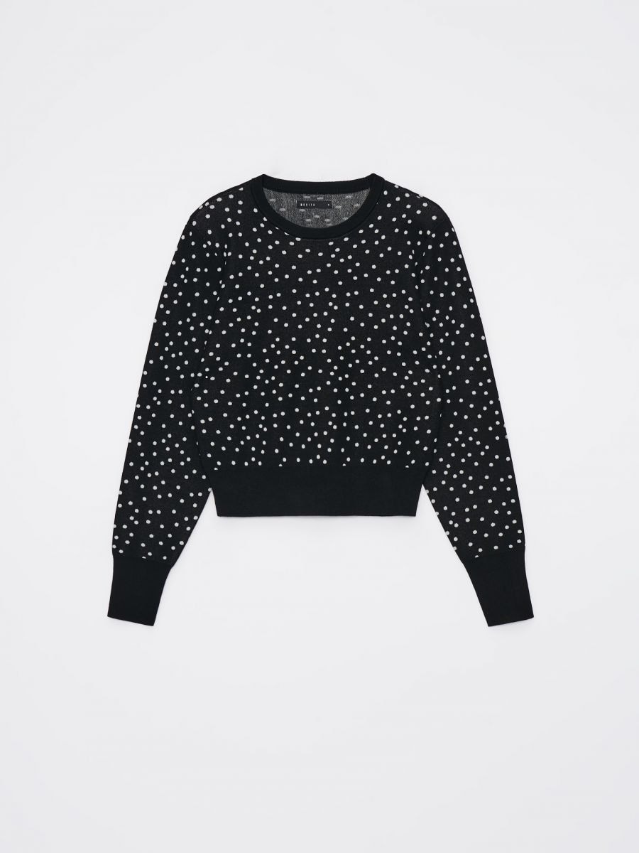Sweter w kropki - czarny - MOHITO