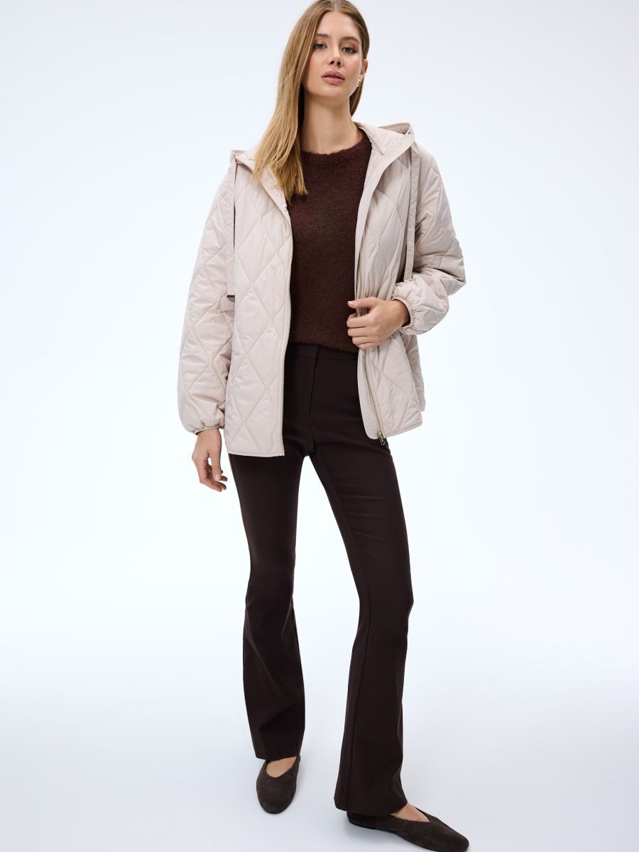 Kremowa kurtka z kapturem - beżowy - MOHITO