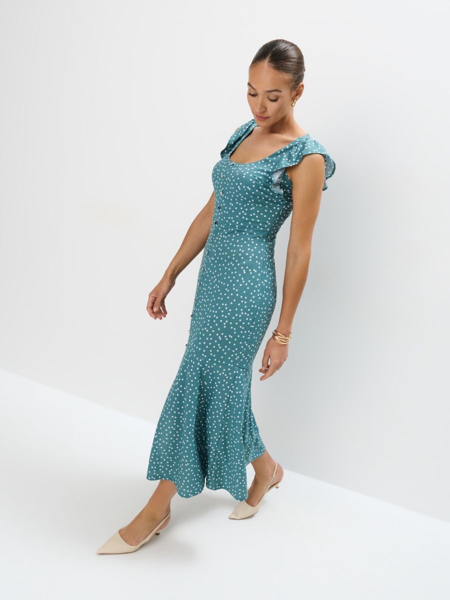 Rochie midi - Mentă - MOHITO