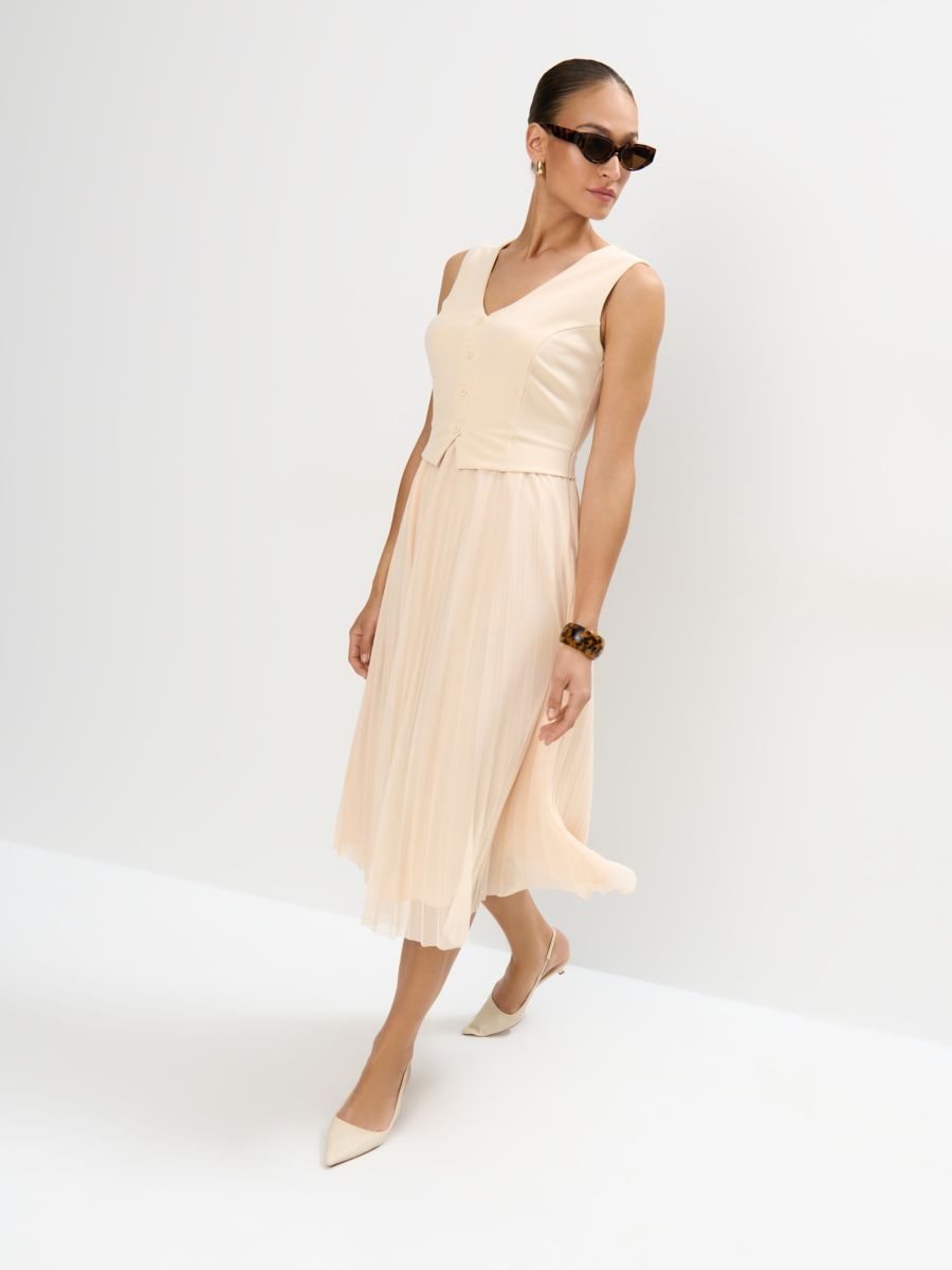 Rochie midi - Beige - MOHITO