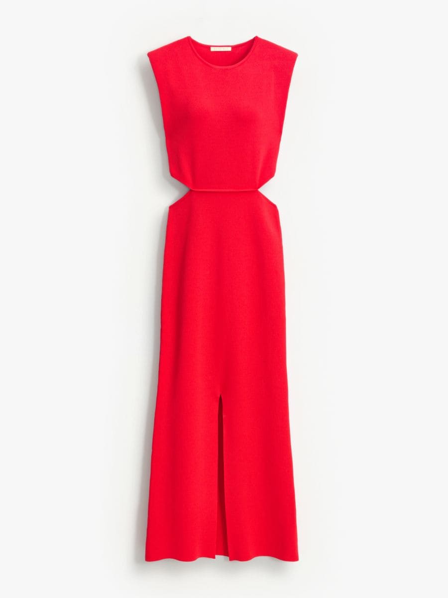 Swetrowa czerwona sukienka maxi - czerwony - MOHITO