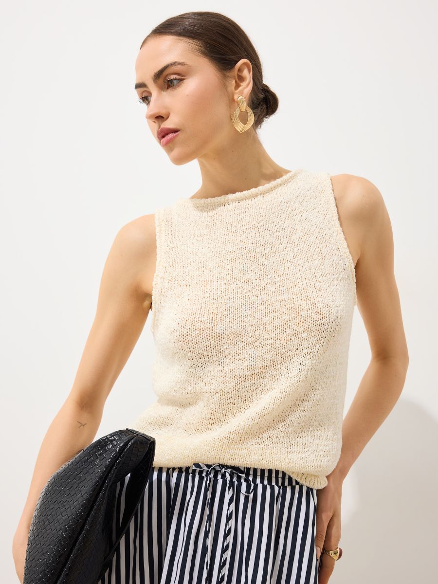 LADIES` SWEATER - Beige - MOHITO