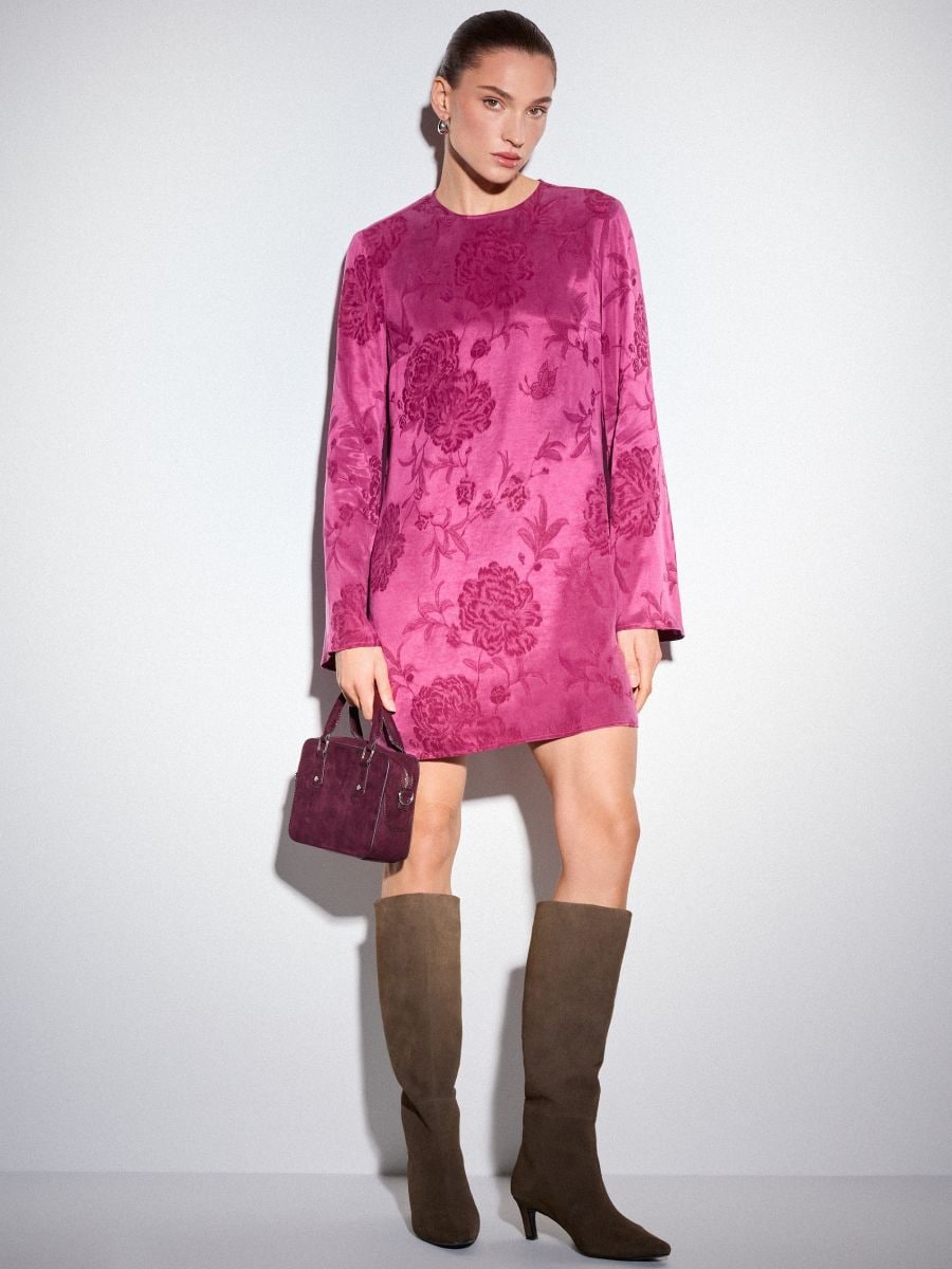 Sukienka mini z lyocellem - czerwony - MOHITO