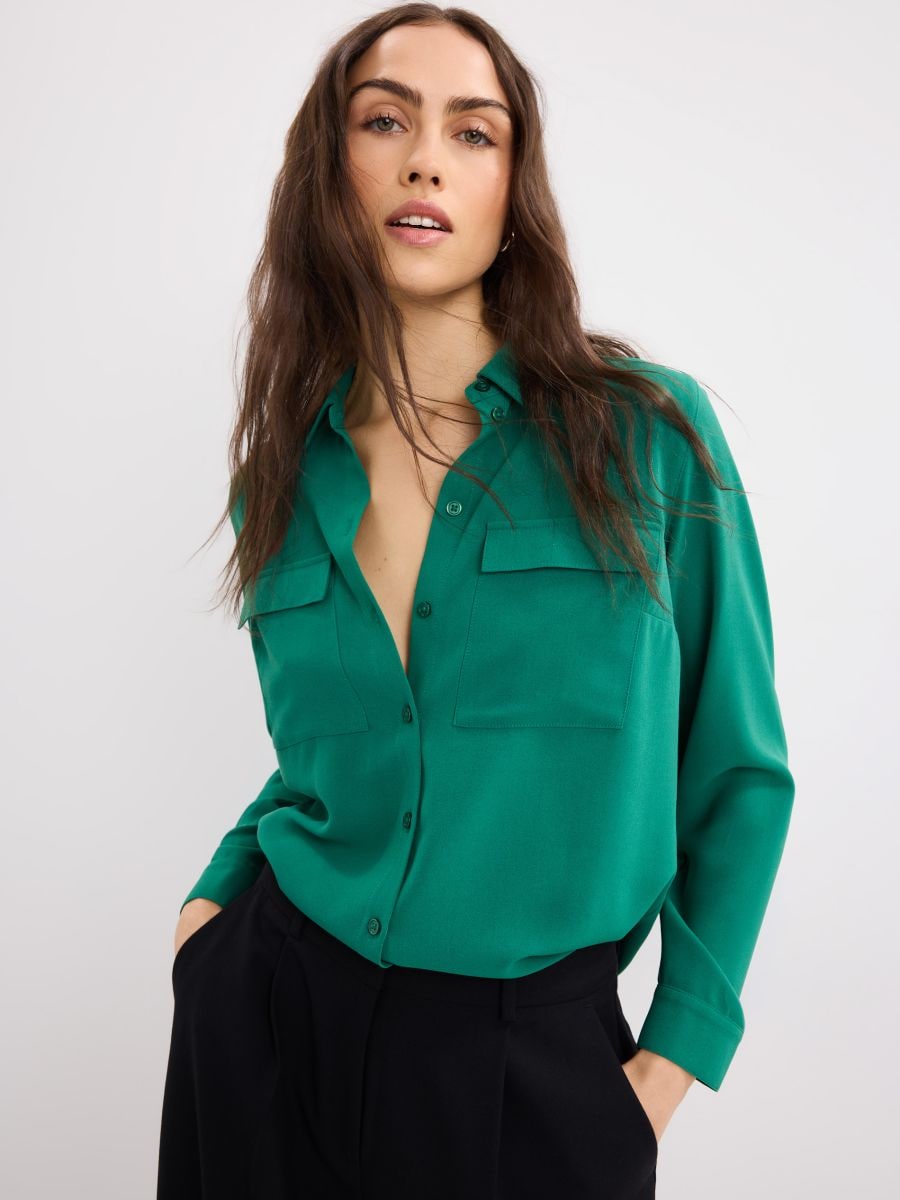 Koszula regular fit Koszula regular fit - zielony - MOHITO